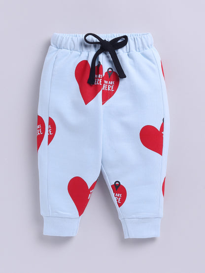 'Hearts' Blue Cotton Full Sleeve Co-ord Set