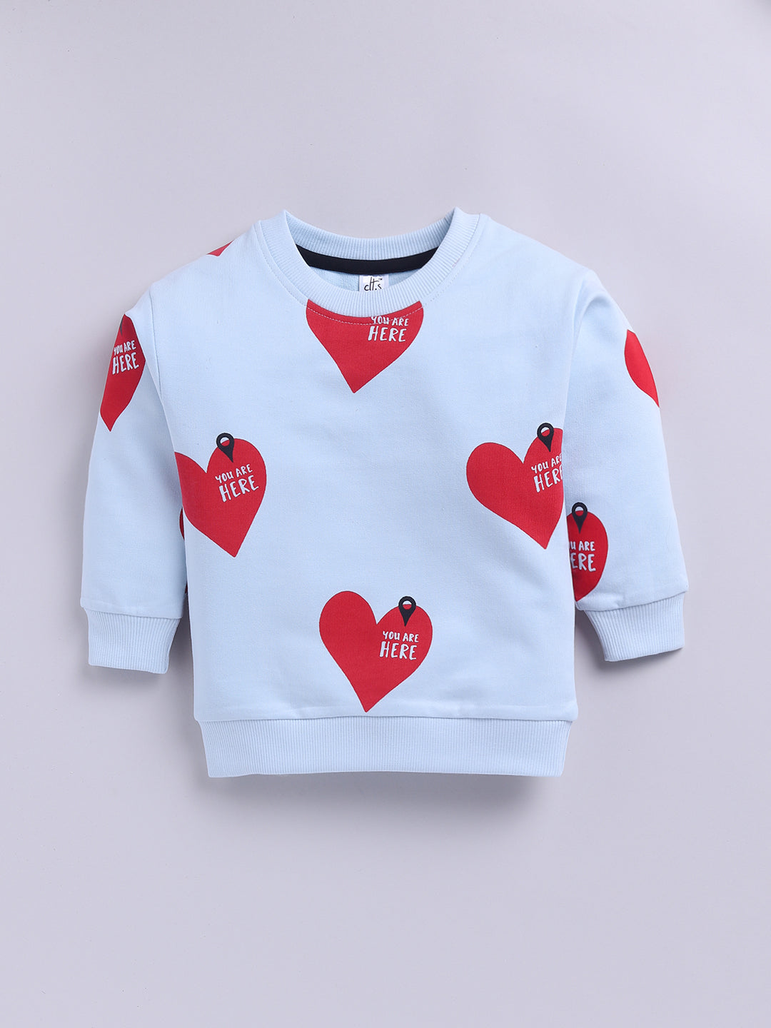 'Hearts' Blue Cotton Full Sleeve Co-ord Set