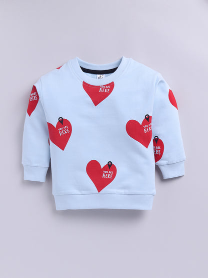 'Hearts' Blue Cotton Full Sleeve Co-ord Set