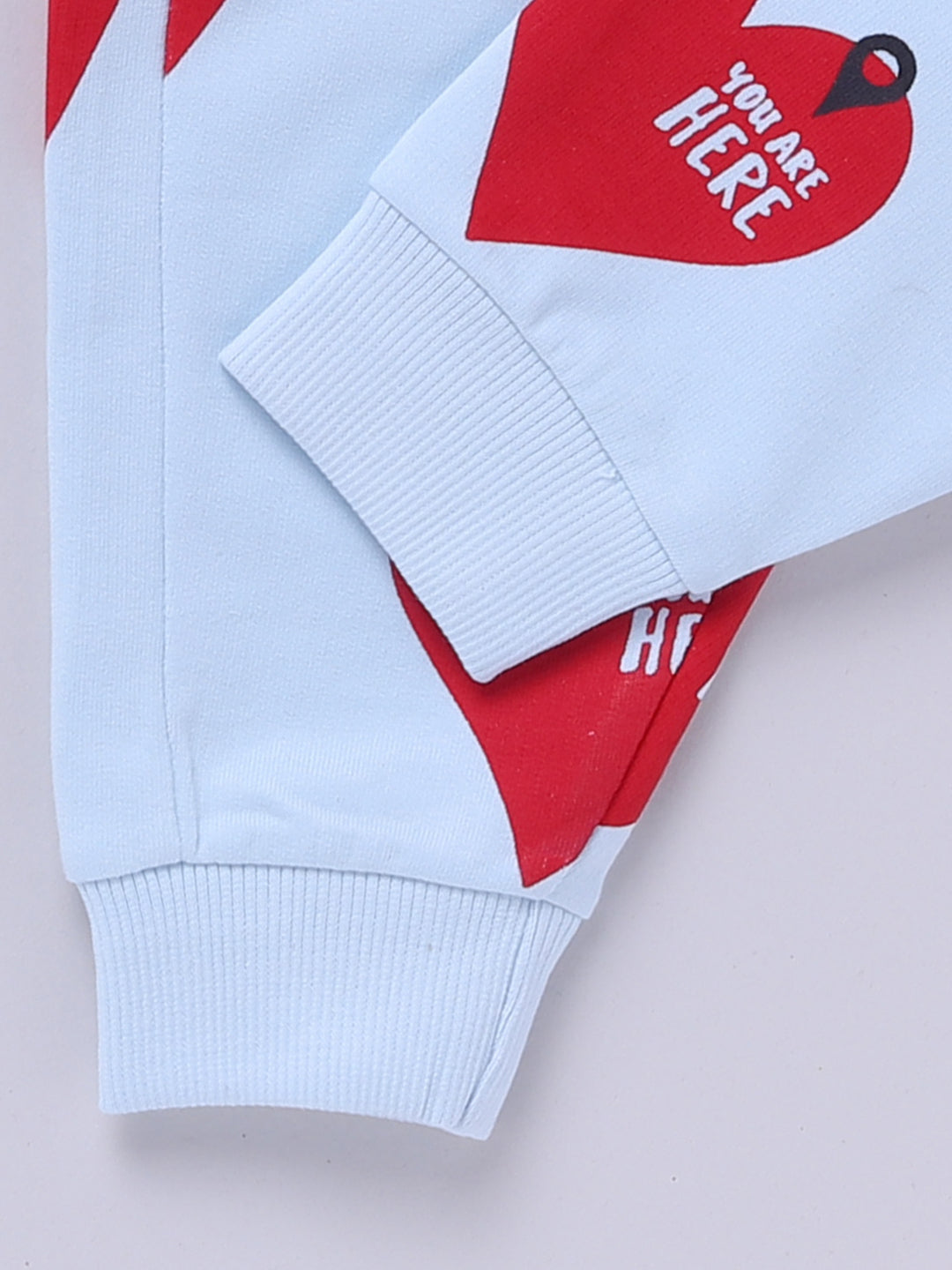 'Hearts' Blue Cotton Full Sleeve Co-ord Set