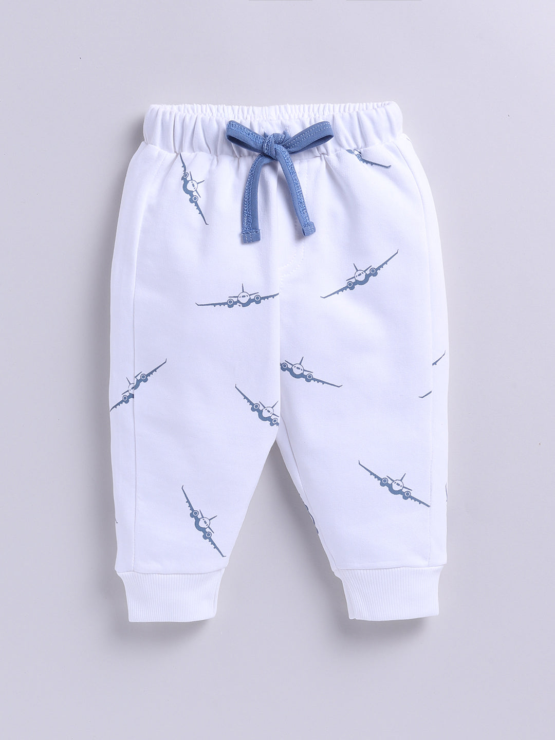 'Airplane' White Cotton Full Sleeve Co-ord Set