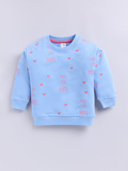 'Hearts' Blue Cotton Full Sleeve Co-ord Set