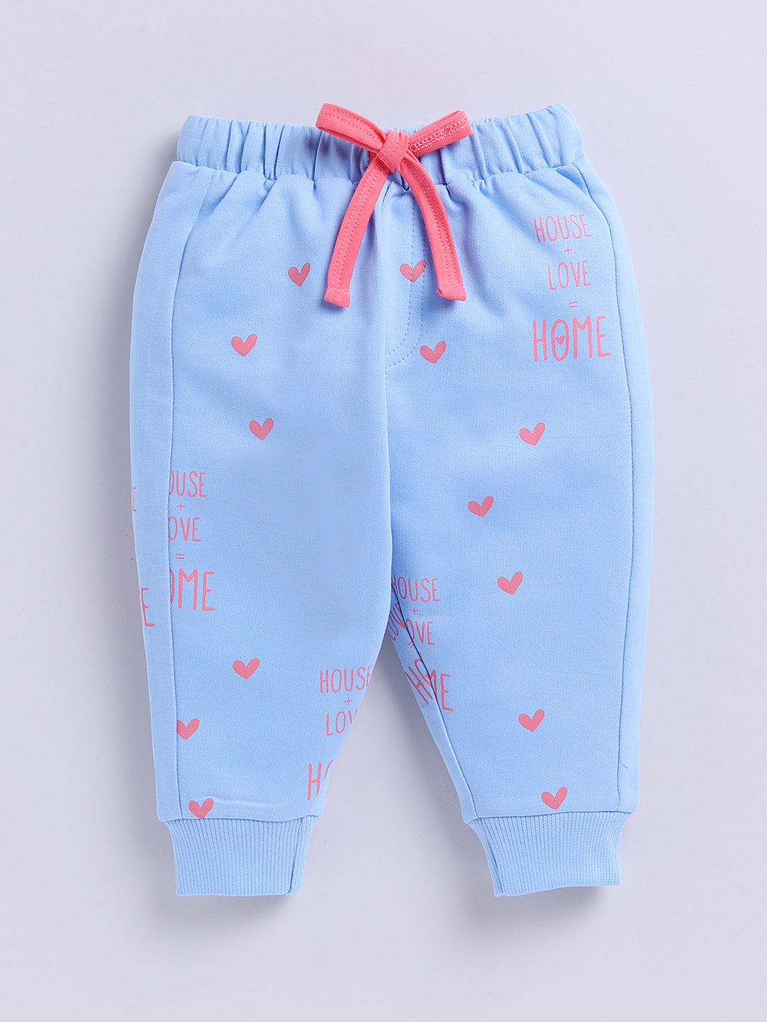 'Hearts' Blue Cotton Full Sleeve Co-ord Set