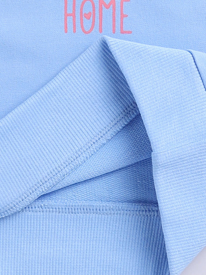 'Hearts' Blue Cotton Full Sleeve Co-ord Set