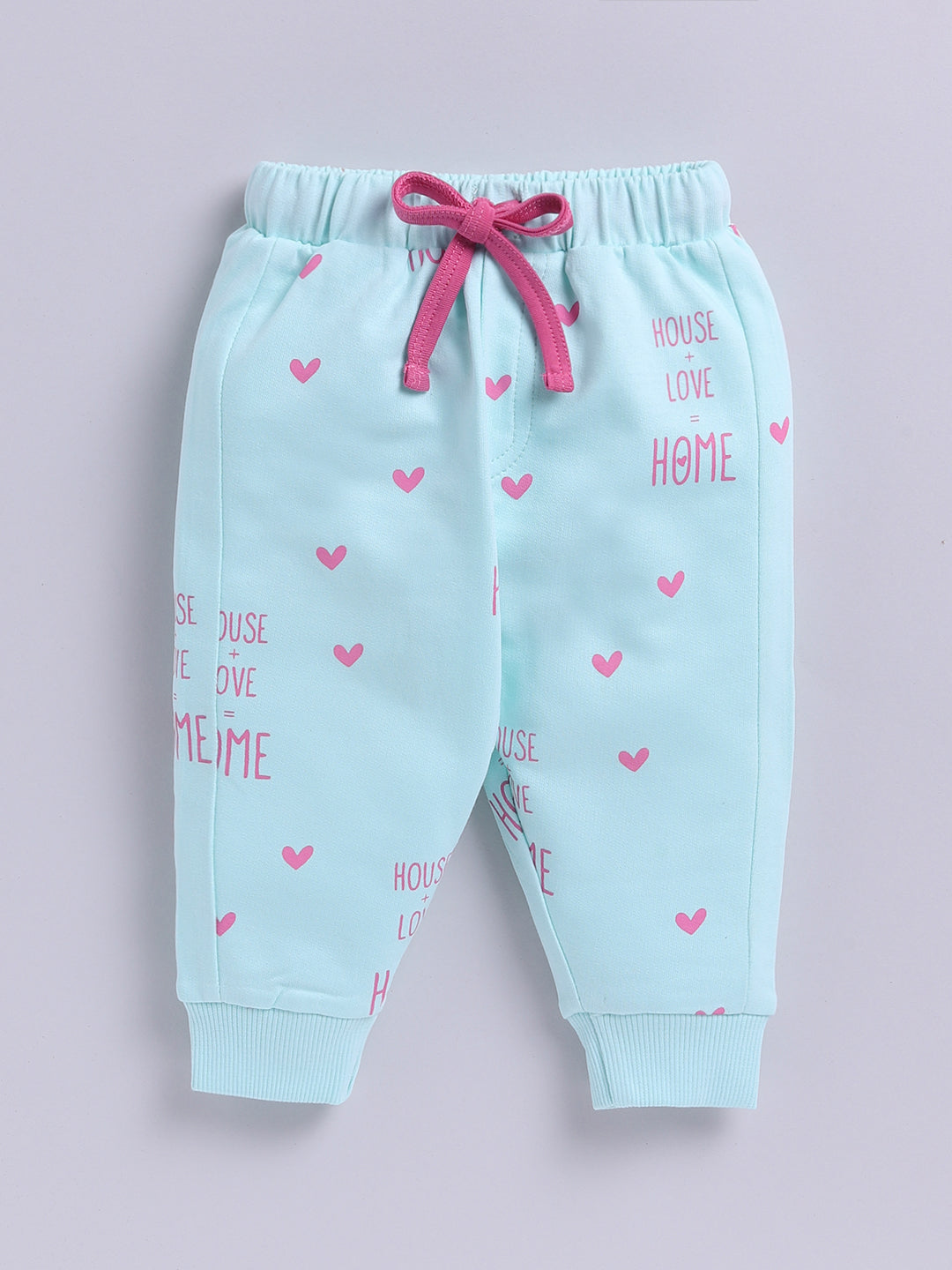 'Hearts' Sea Green Cotton Full Sleeve Co-ord Set