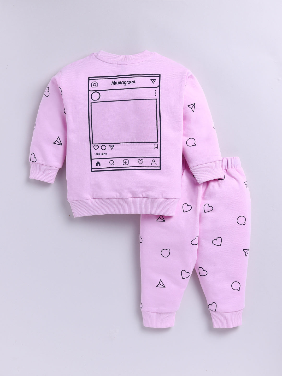 "Mamagram" Pink Cotton Knitted Graphic Co-ord Set