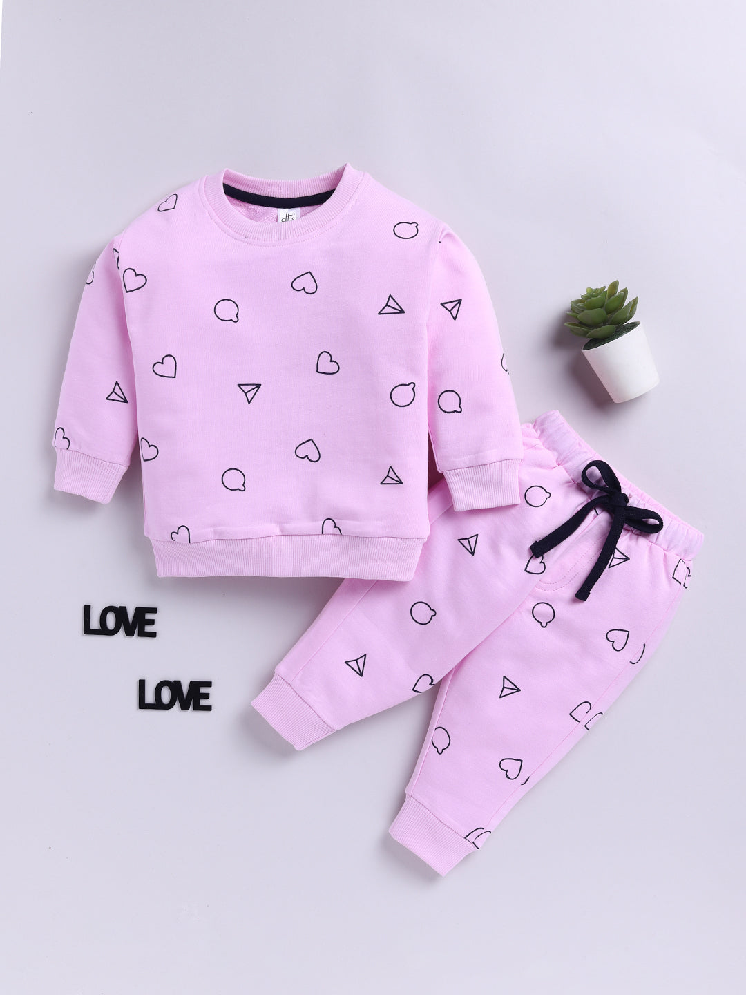 "Mamagram" Pink Cotton Knitted Graphic Co-ord Set