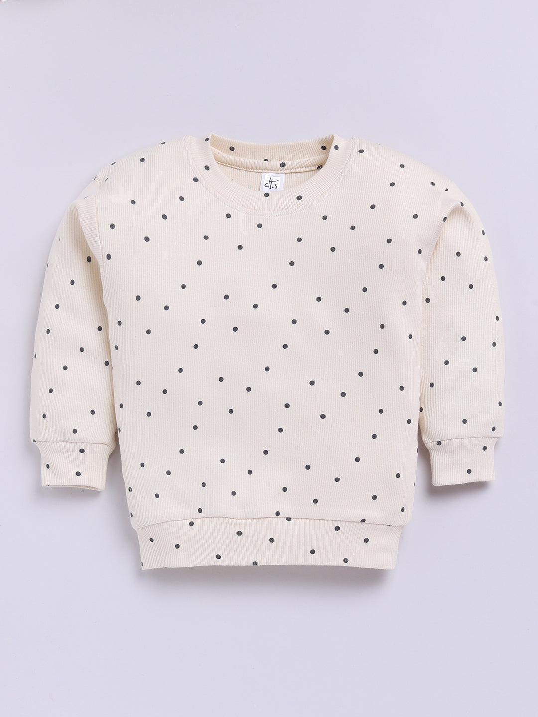 Beige Cotton Polka Dots Full Sleeve Co-ord Set