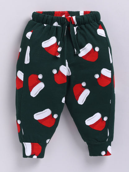 Christmas theme Green Cotton Full Sleeve Co-ord Set