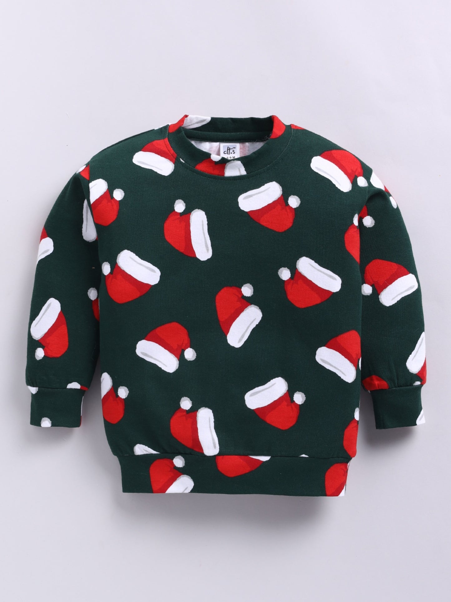 Christmas theme Green Cotton Full Sleeve Co-ord Set