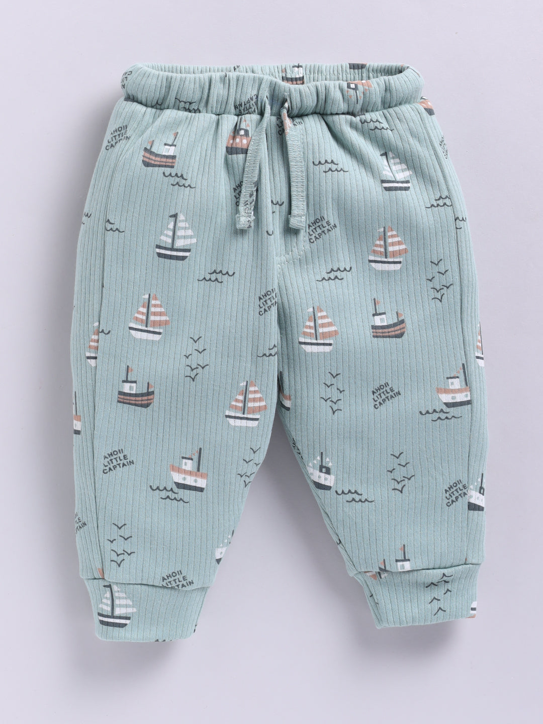 'Boats' Green Cotton Full Sleeve Co-ord Set