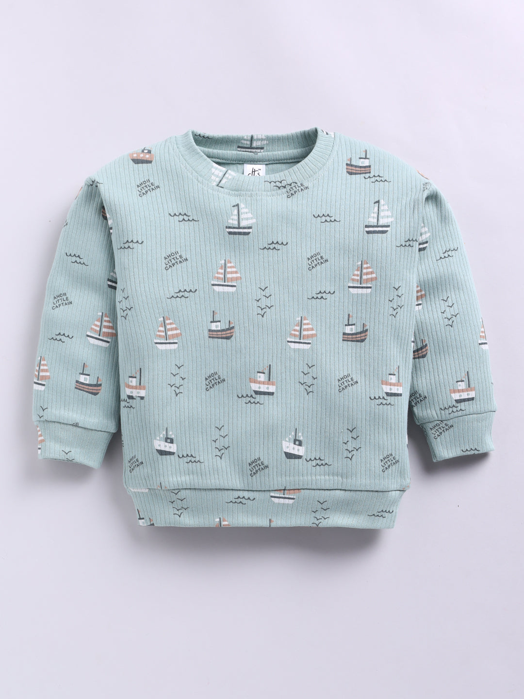 'Boats' Green Cotton Full Sleeve Co-ord Set