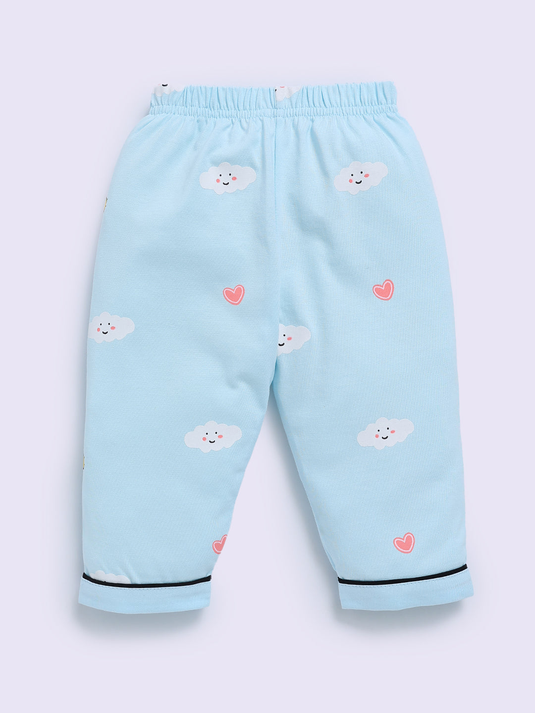 Blue Cotton Graphic Full Sleeve Night Suit