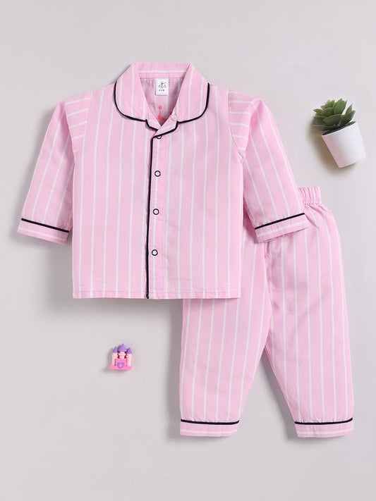 "Papa's Princess" Pink Cotton Full Sleeve Night Suit