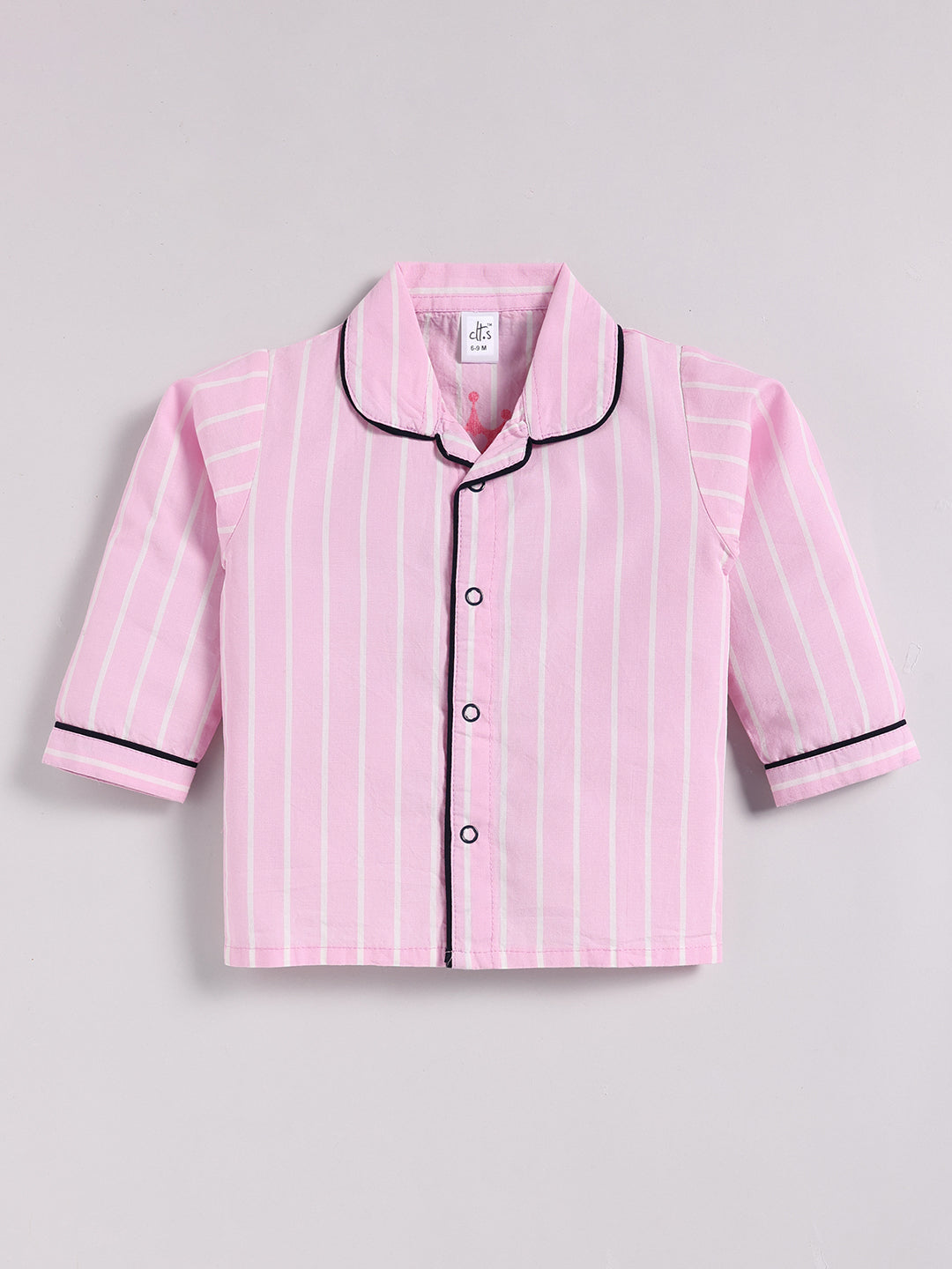 "Papa's Princess" Pink Cotton Full Sleeve Night Suit