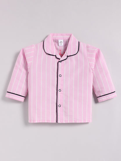 "Papa's Princess" Pink Cotton Full Sleeve Night Suit