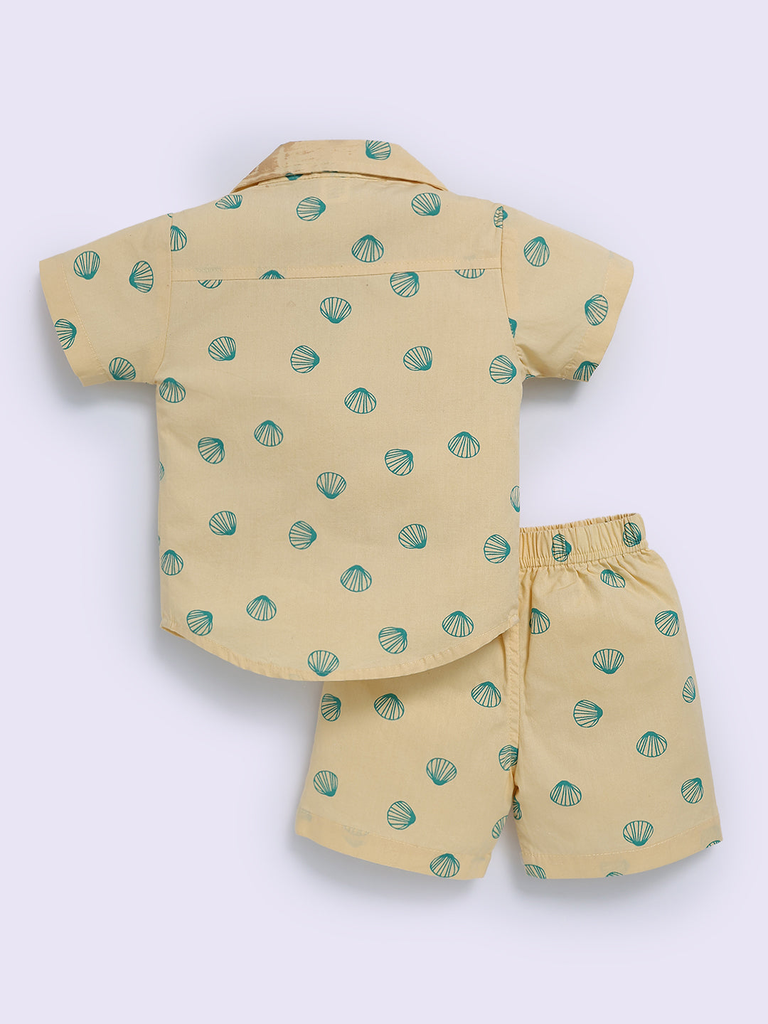 Yellow Cotton Graphic Half Sleeve Co-ord Set