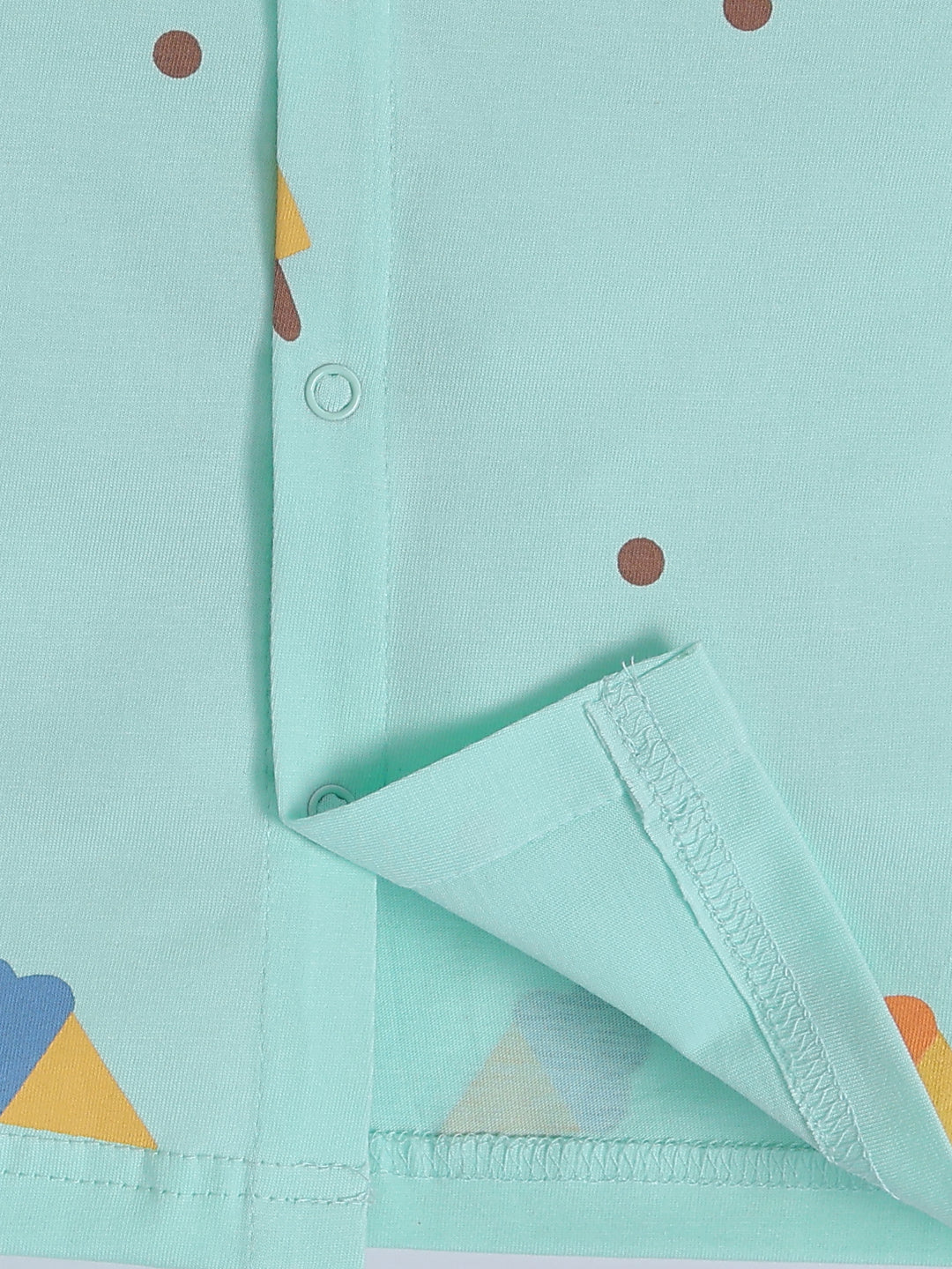 Ice Cream Printed Sea Green Cotton Full Sleeve Night Suit