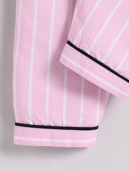 "Papa's Princess" Pink Cotton Full Sleeve Night Suit