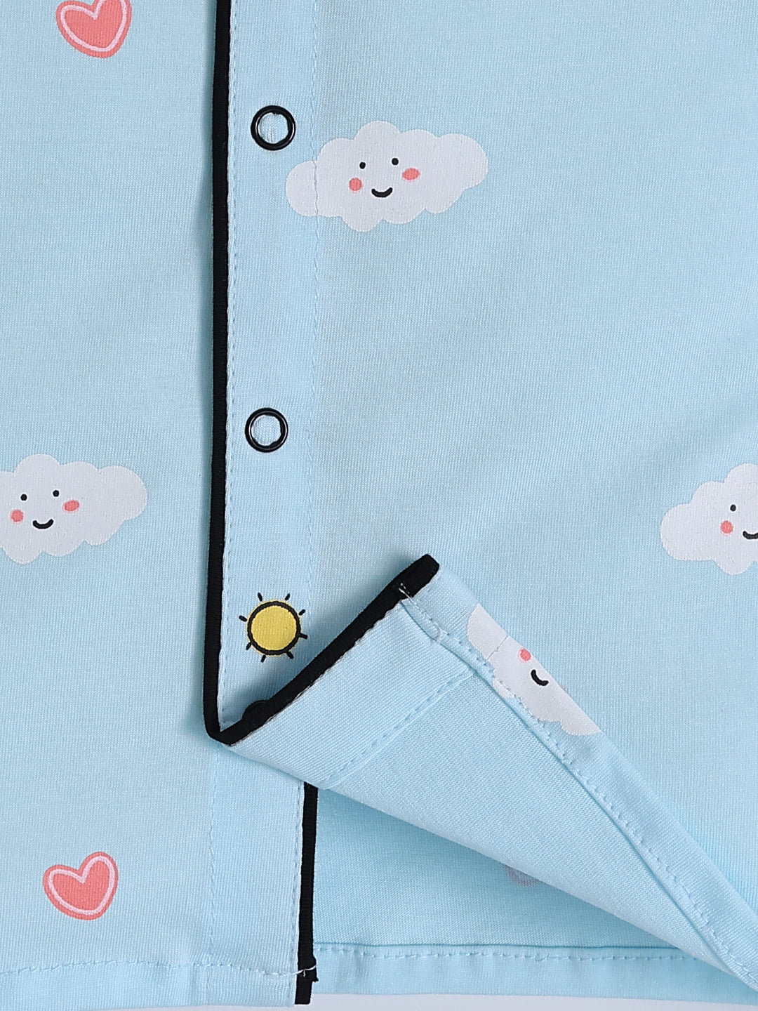Blue Cotton Graphic Full Sleeve Night Suit