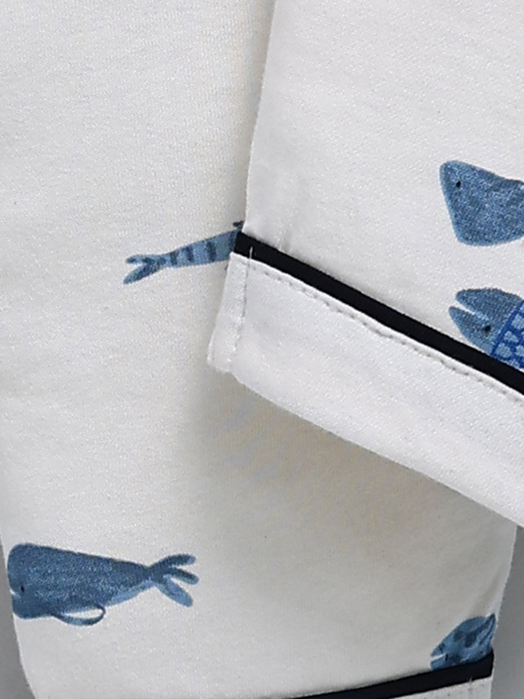 'Sea World' Blue Cotton Half Sleeve Night Suit