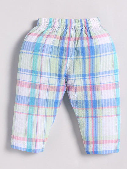 Multi Cotton Checked Full Sleeve Night Suit
