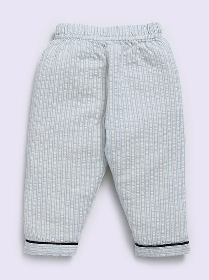 "Cuter version of Dad" Blue Cotton Full Sleeve Night Suit