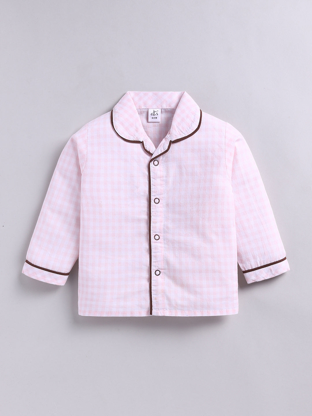 Pink Typography Cotton Full Sleeve Night Suit