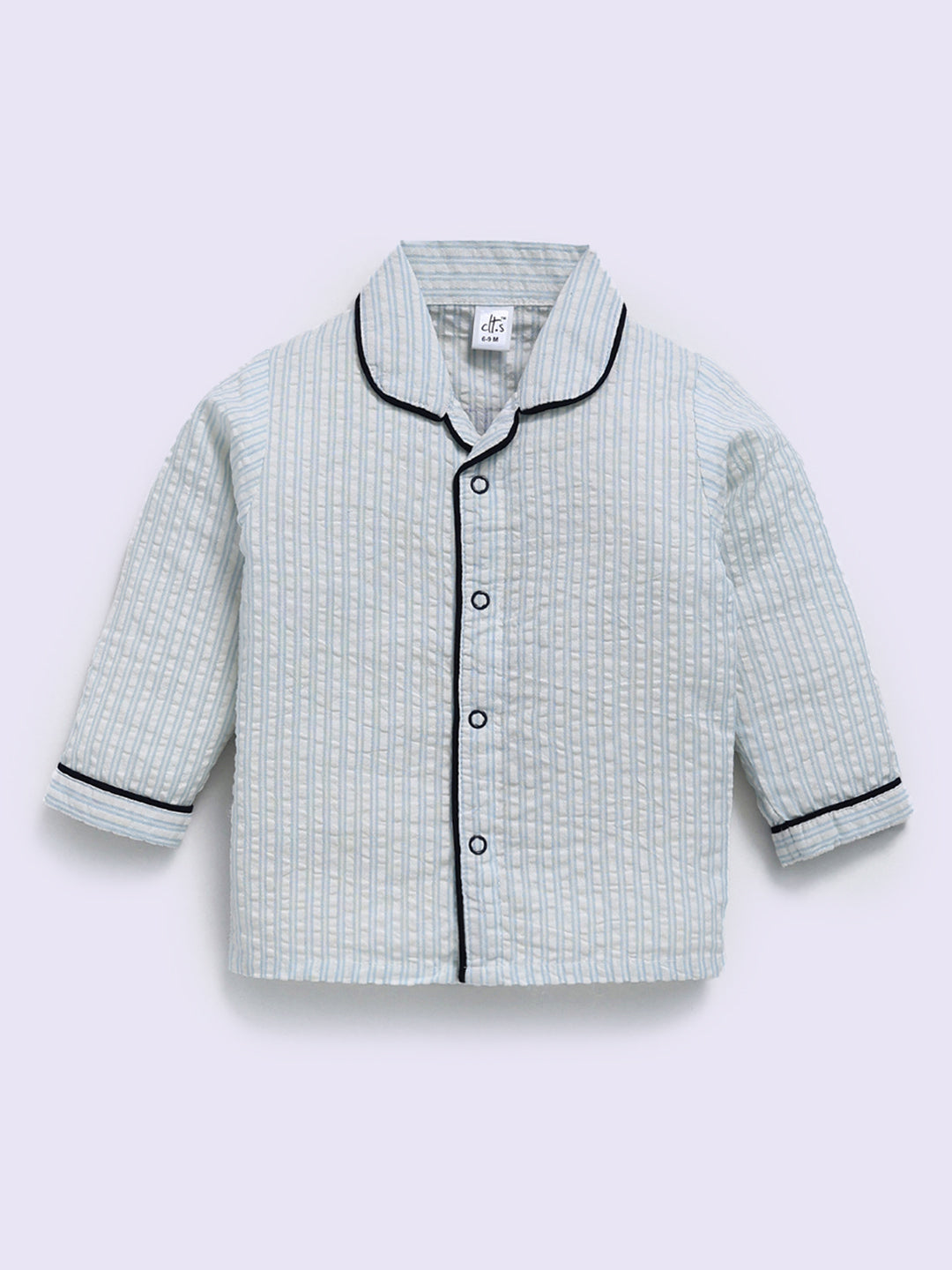 "Cuter version of Dad" Blue Cotton Full Sleeve Night Suit