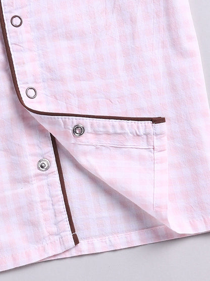 Pink Typography Cotton Full Sleeve Night Suit