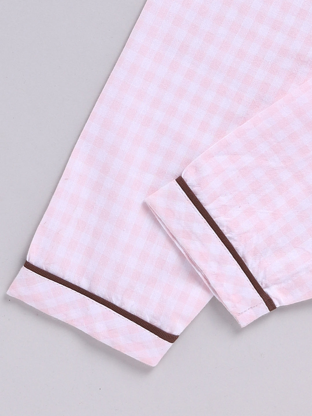 Pink Typography Cotton Full Sleeve Night Suit