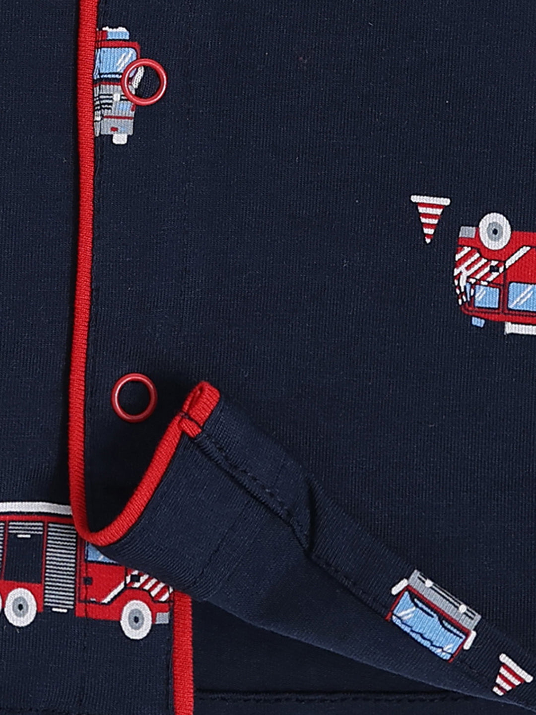 'Vehicles' Blue Cotton Full Sleeve Night Suit