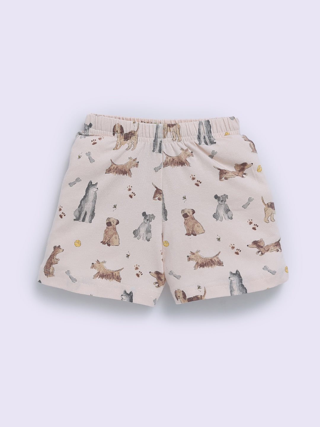 Peach Cotton Animal Print Half Sleeve Co-ord Set