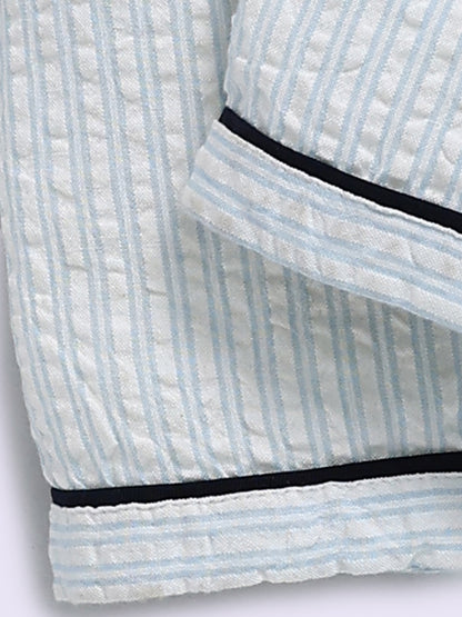 "Cuter version of Dad" Blue Cotton Full Sleeve Night Suit