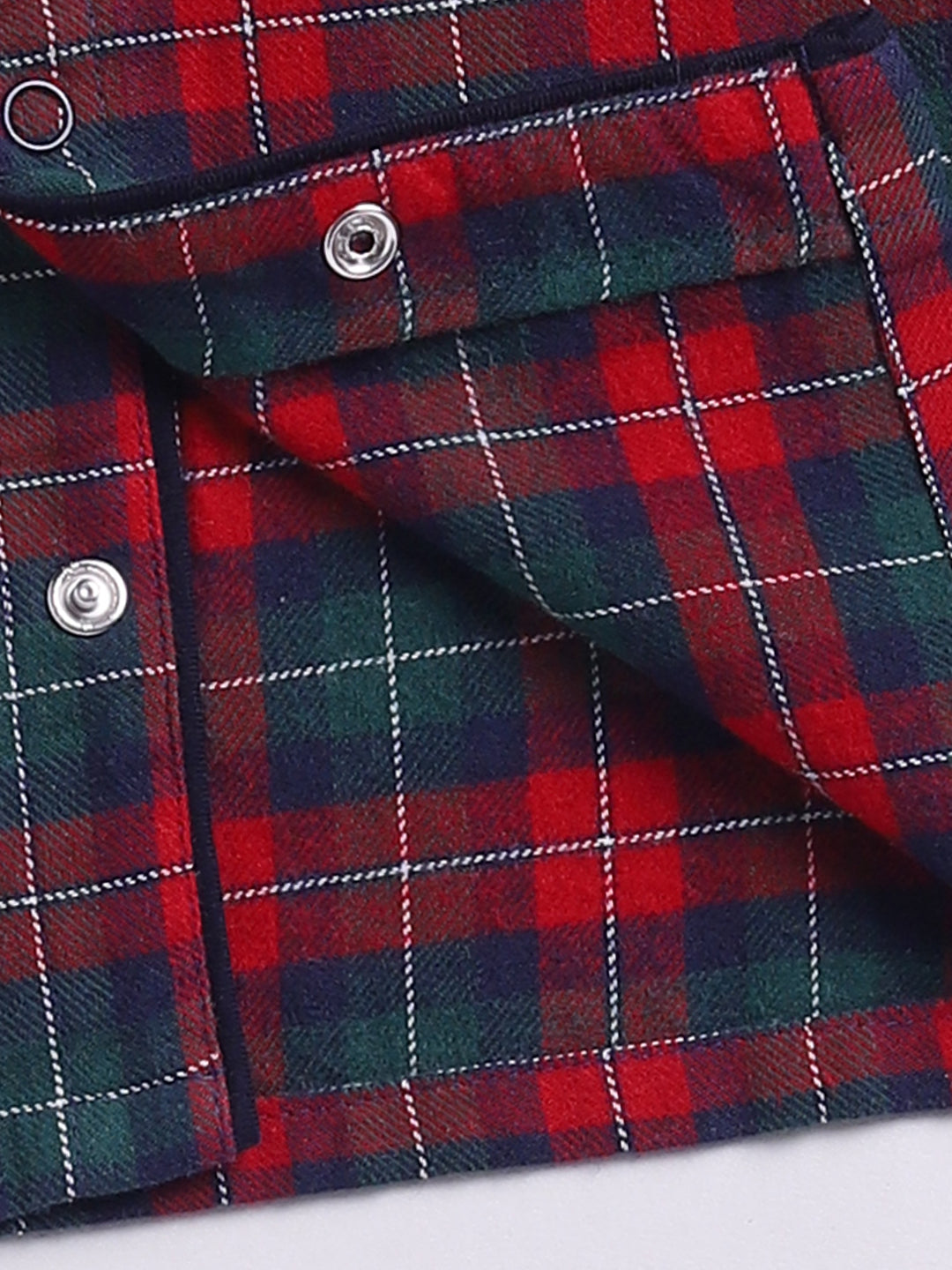 Red Checked Cotton Full Sleeve Night Suit