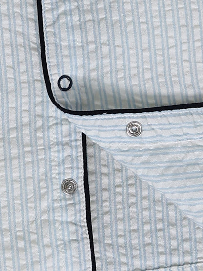 "Cuter version of Dad" Blue Cotton Full Sleeve Night Suit