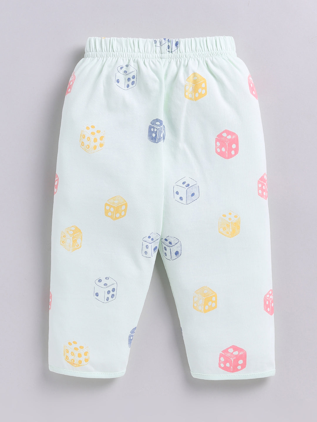 Sea Green Graphic Cotton Full Sleeve Night Suit