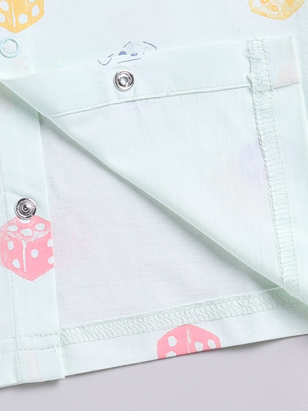 Sea Green Graphic Cotton Full Sleeve Night Suit