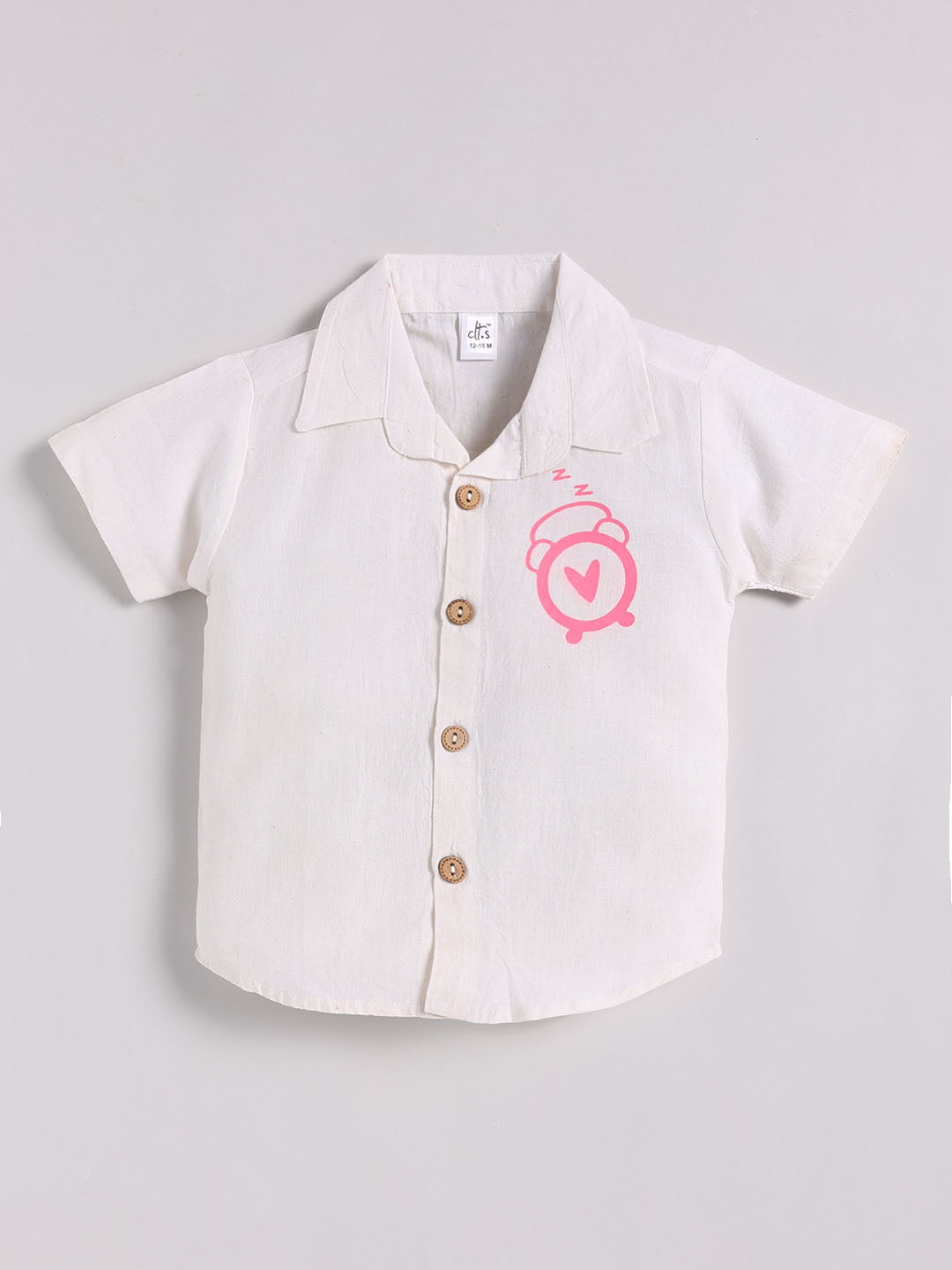 Off White Cotton Typography Co-ord Set Half Sleeve