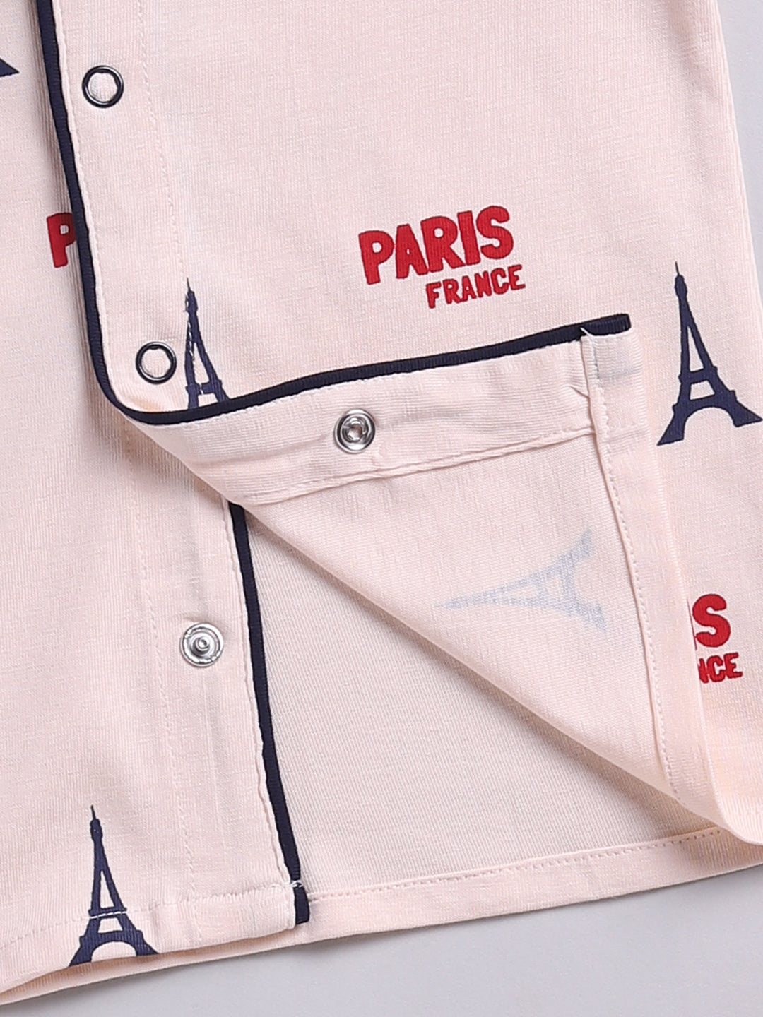 Beige Typography Cotton Full Sleeve Night Suit