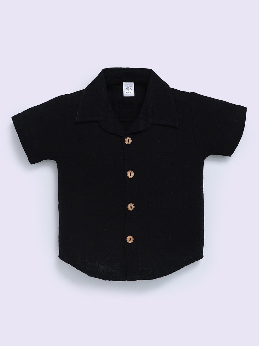 Black Cotton Solid Half Sleeve Co-ord Set
