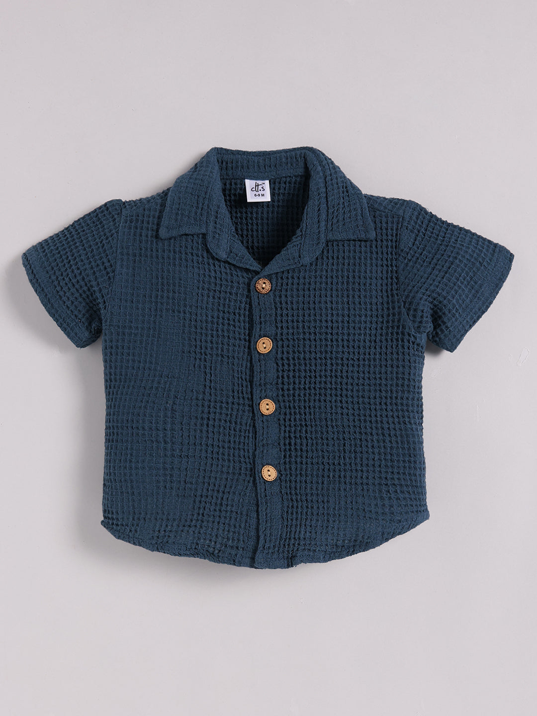 Blue Cotton Solid Half Sleeve Co-ord Set