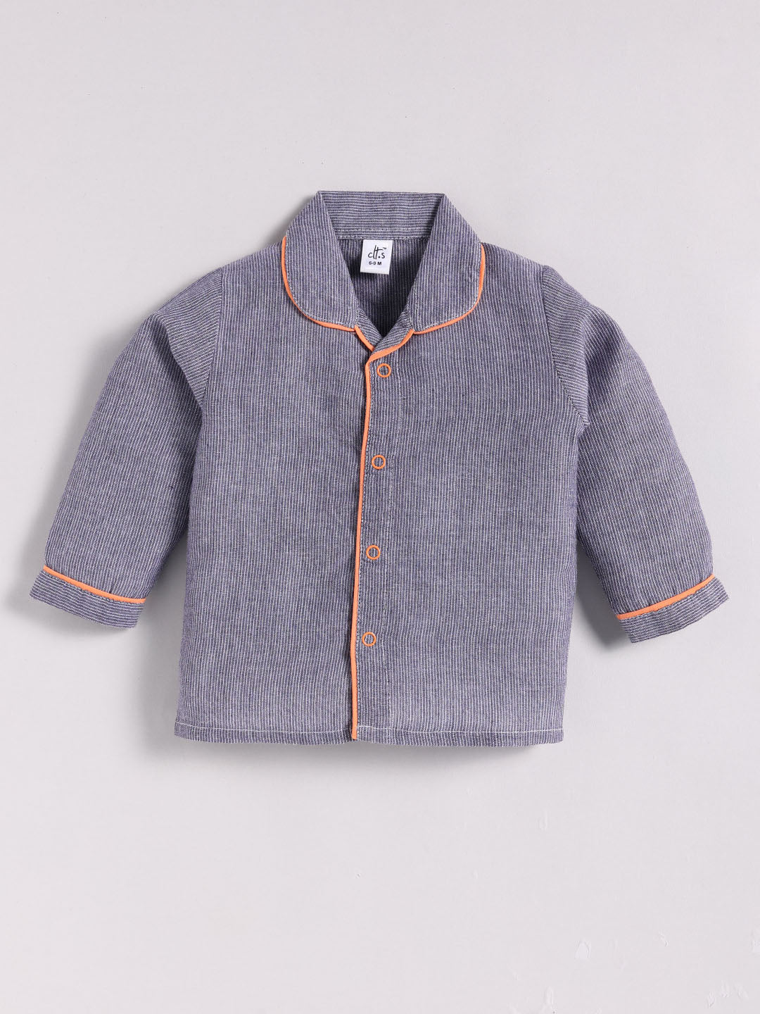 Grey Cotton Typography Full Sleeve Night Suit