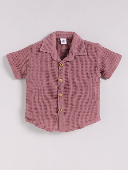 Purple Cotton Solid Half Sleeve Co-ord Set