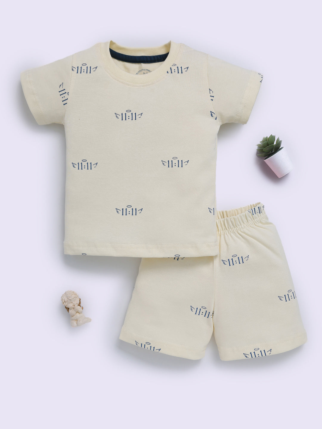Lemon Cotton Graphic Half Sleeve Co-ord Set