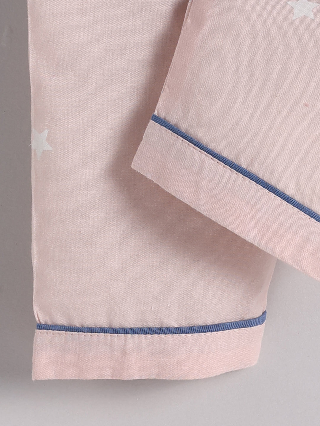 "Starry" Pink Cotton Full Sleeve Night Suit