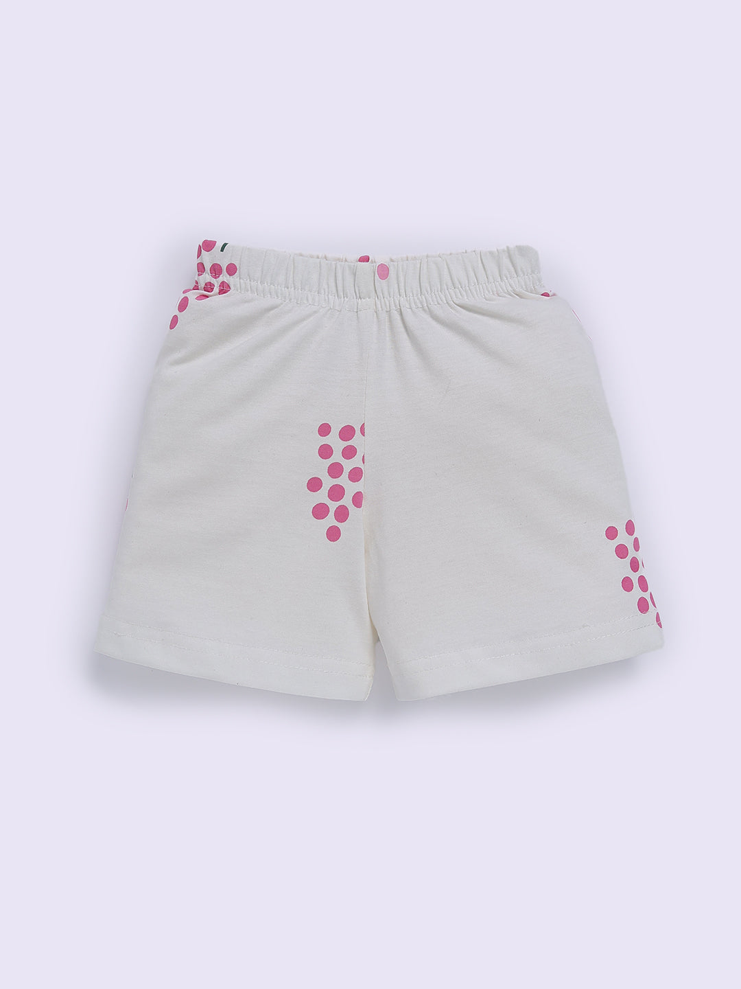 Off White "Grapes" Half Sleeve Cotton Co-ord Set