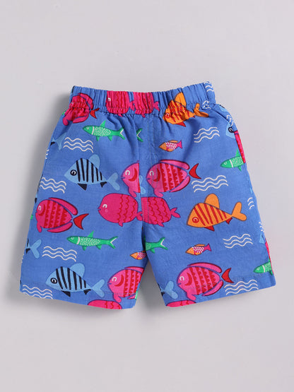 Blue 'Fish' Half Sleeve Co-ord Set