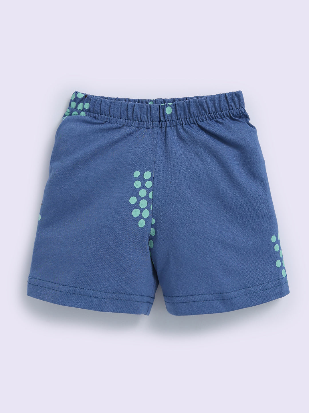 Blue "Grapes" Half Sleeve Cotton Co-ord Set