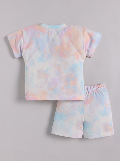 Multi Cotton Half Sleeve Tie and Dye Co-ord Set